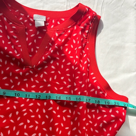 ❤️ Chico’s Zenergy Red Sleeveless Stretch Flowy Top Women Size 3 XL ❤️ - Picture 9 of 12